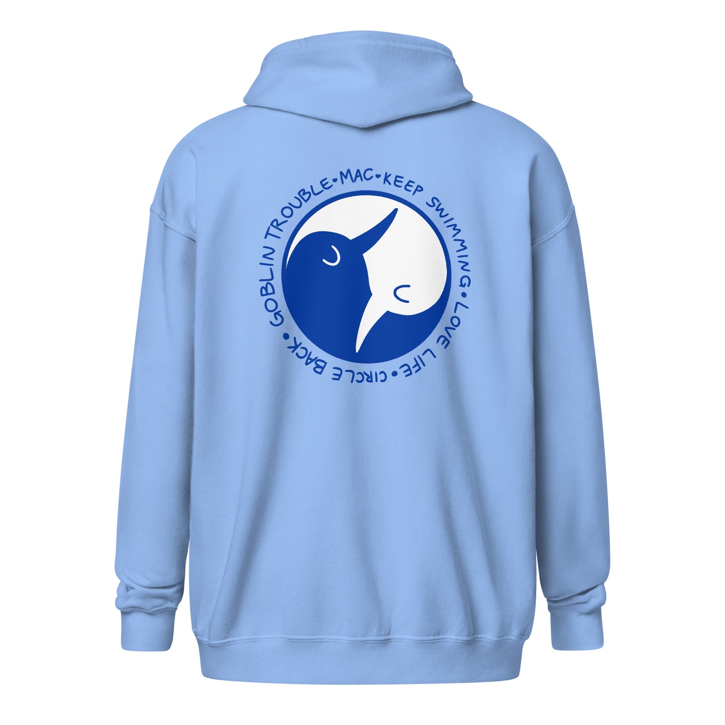 Keep Swimming zip hoodie (blue)