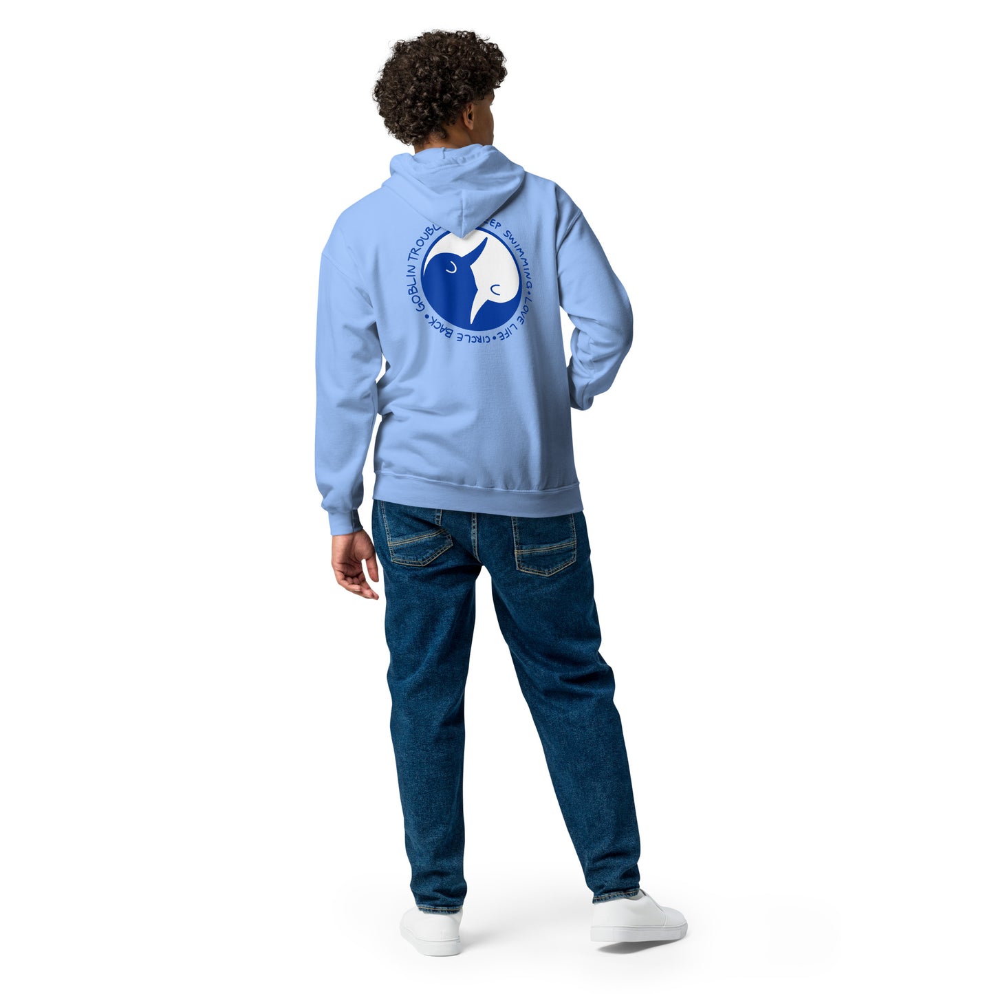 Keep Swimming zip hoodie (blue)