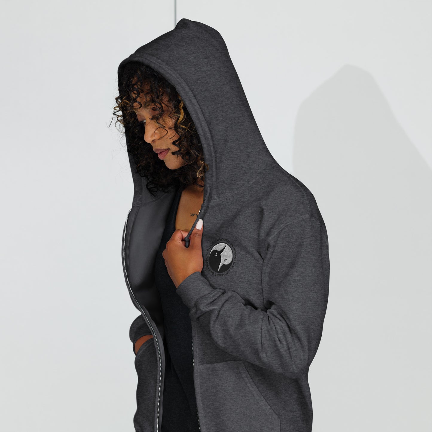 Keep Swimming zip hoodie (black)